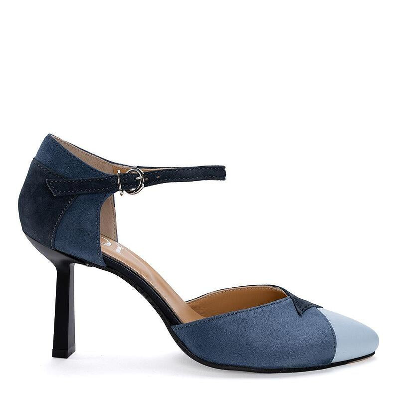 Дамски елегантни сини обувки