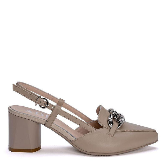 Дамски елегантни обувки в цвят таупе