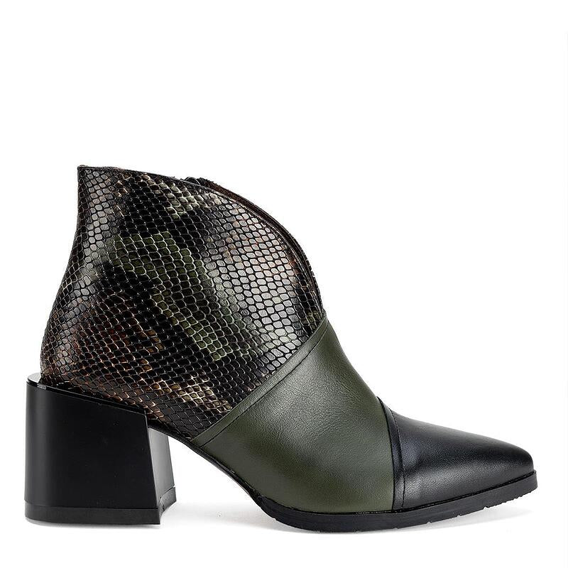 Дамски боти в зелено и черно