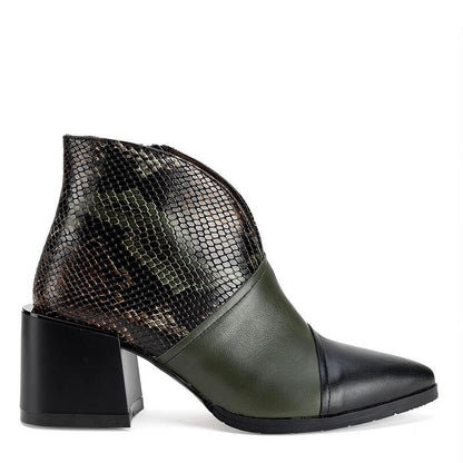 Дамски боти в зелено и черно