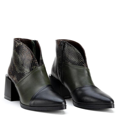 Дамски боти в зелено и черно