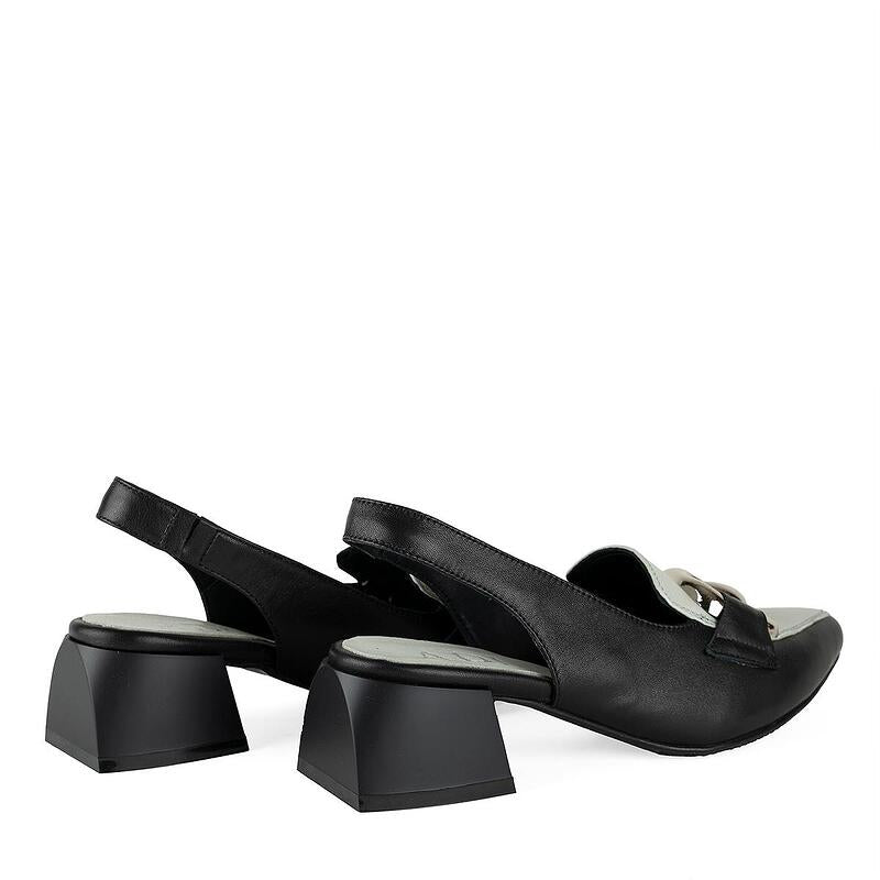 Дамски елегантни обувки в черен и светлосив цвят